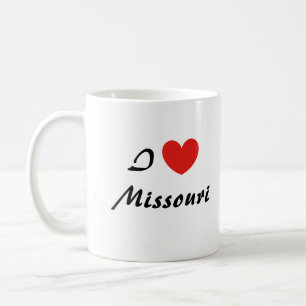 I Love Missouri Heart Typography Coffee Mug