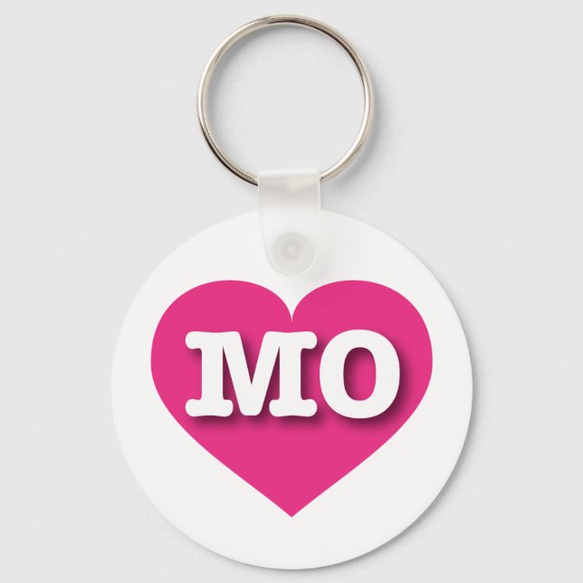 I love Missouri - MO hot pink heart Keychain (Front)