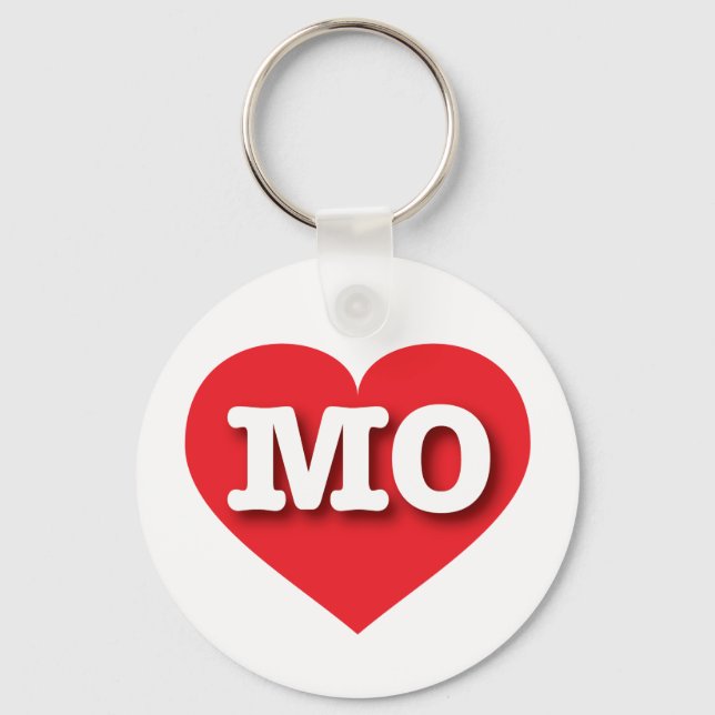 I love Missouri - MO red heart Keychain (Front)