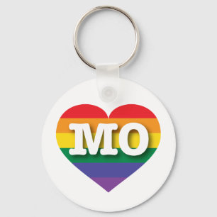 I Love Missouri Rainbow Heart Keychain