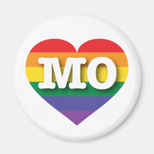 I Love Missouri Rainbow Heart Magnet
