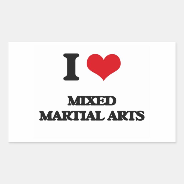 I Love Mixed Martial Arts Rectangular Sticker (Front)