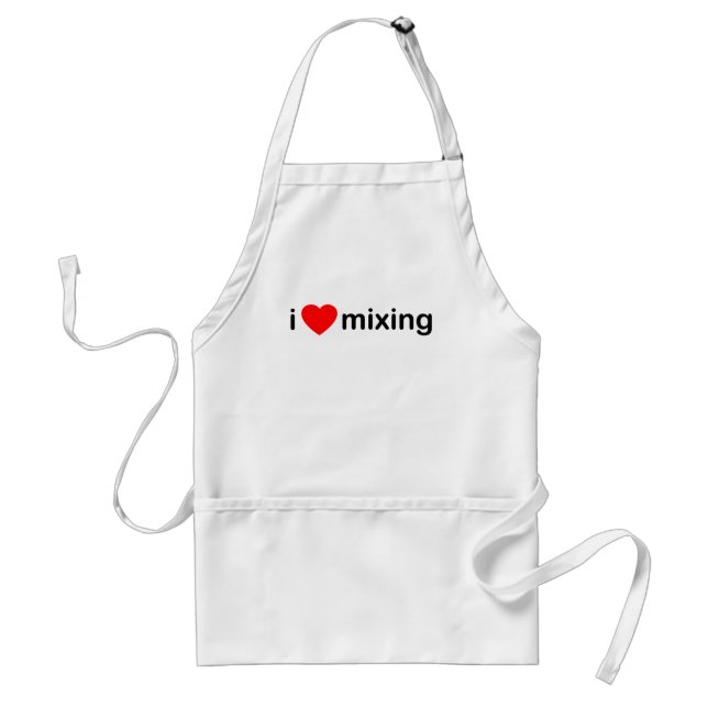 I Love Mixing Adult Apron (Front)