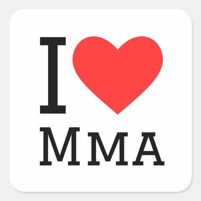 I love mma square sticker (Front)