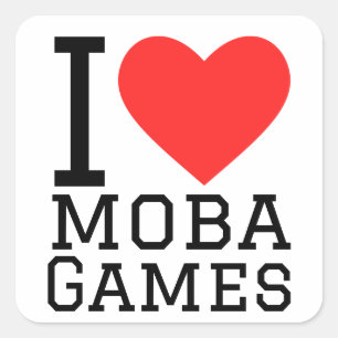 I love moba games square sticker