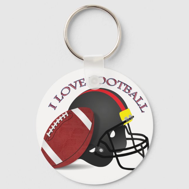 I love modern elegant trendy football keychain (Front)