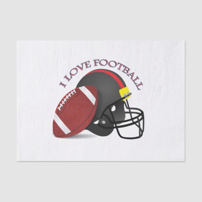 I love modern elegant trendy football tissue paper (Front)