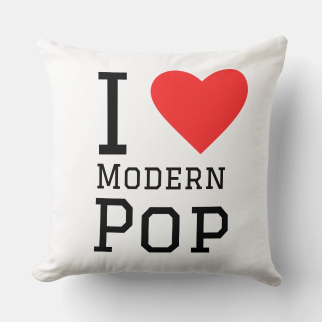 I love modern pop square sticker throw pillow (Front)