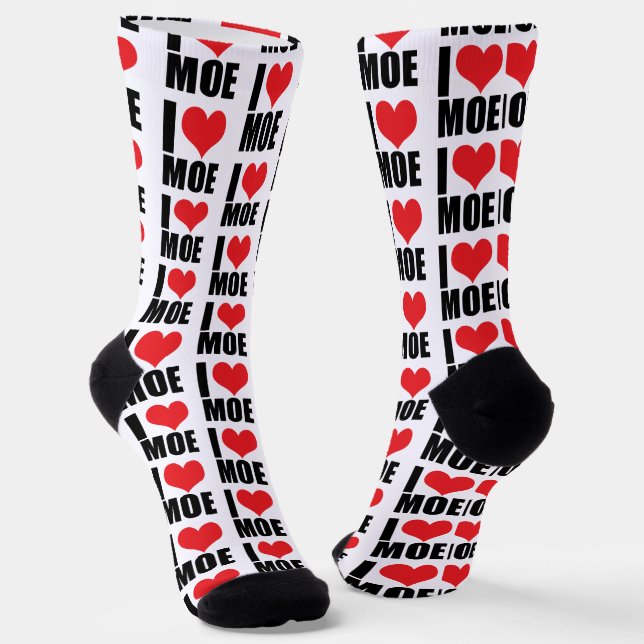 I love Moe Socks (Angled)