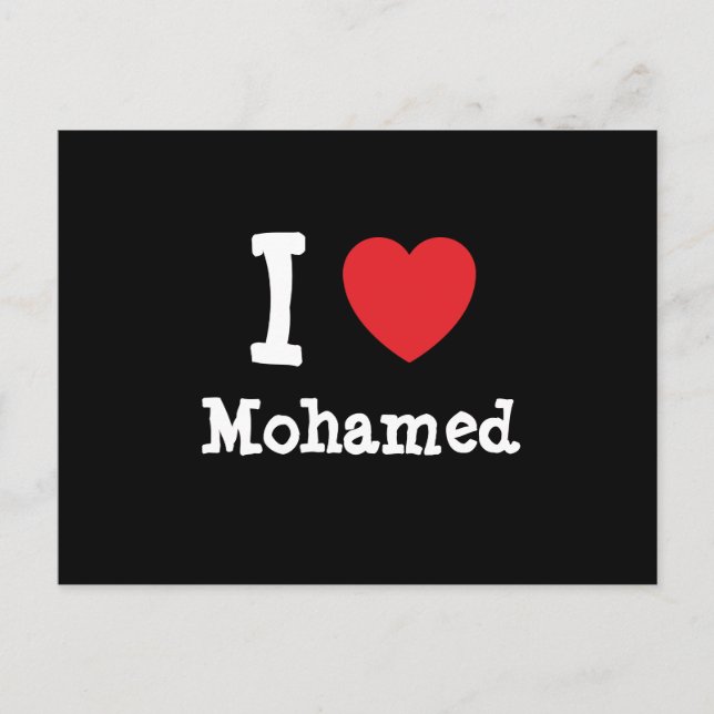 I love Mohamed heart custom personalized Postcard (Front)