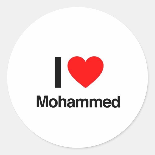 i love mohammed classic round sticker (Front)