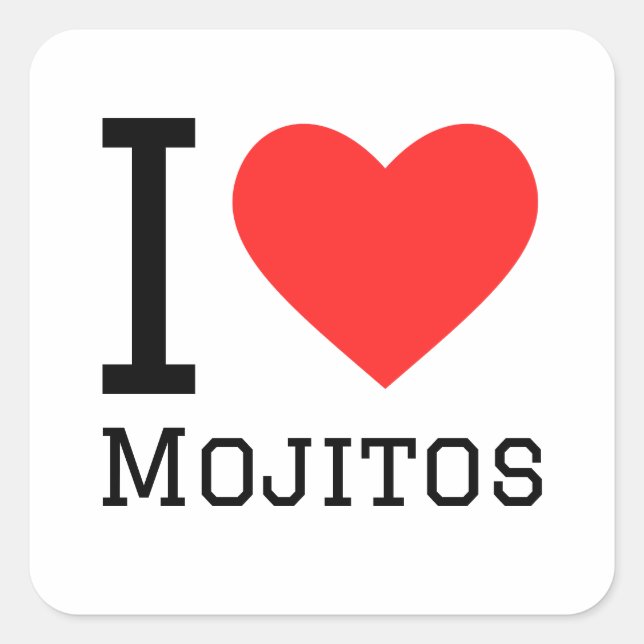 I love mojitos square sticker (Front)