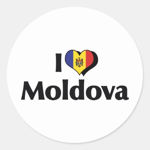 I Love Moldova Flag Classic Round Sticker