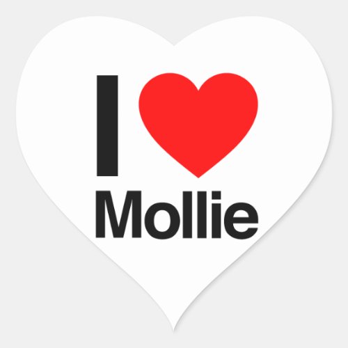 i love mollie heart sticker