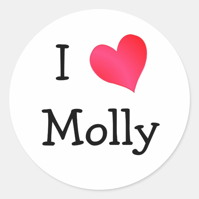 I Love Molly Classic Round Sticker (Front)