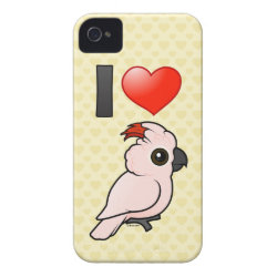 I Love Moluccan Cockatoos Case-Mate iPhone 4 Barely There Universal Case