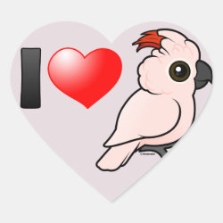 I Love Moluccan Cockatoos Heart Sticker