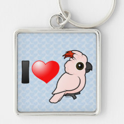 I Love Moluccan Cockatoos Premium Square Keychain