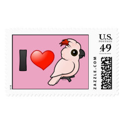 I Love Moluccan Cockatoos Large Stamp 2.5