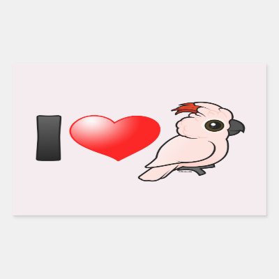 I Love Moluccan Cockatoos Rectangular Sticker