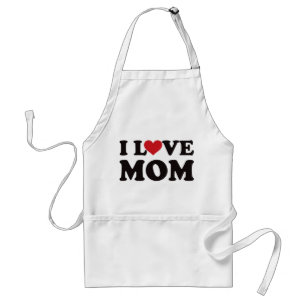 I Love Mom Adult Apron