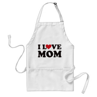 I Love Mom Adult Apron