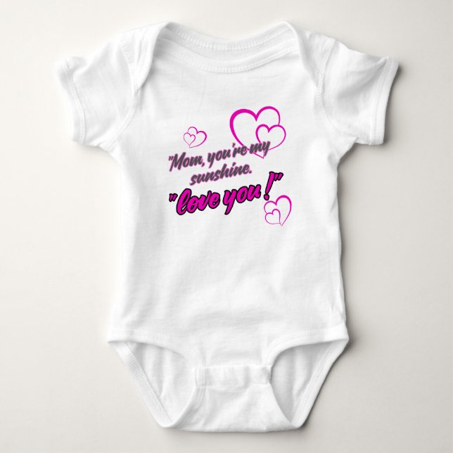 i love mom  baby bodysuit (Front)