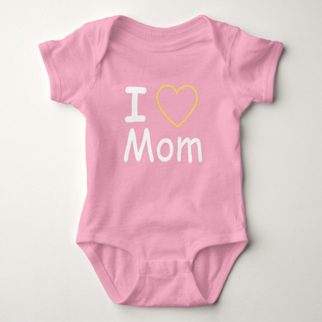 I Love Mom Baby Bodysuit (Front)