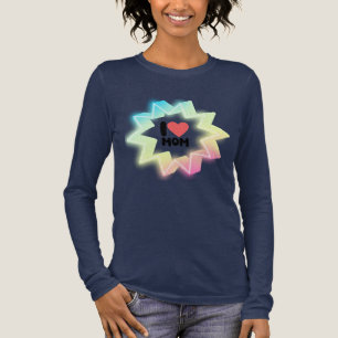 I Love Mom Colorful Neon Star Tri-Blend Shirt