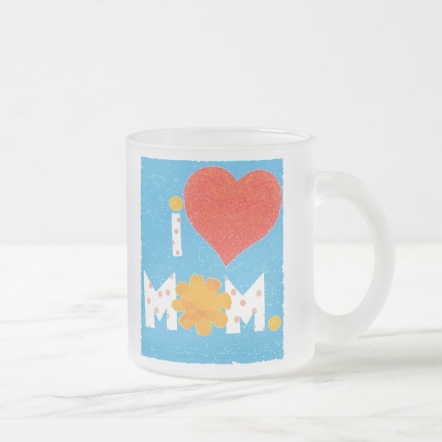 i love mom frosted mug (Right)