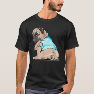 I Love Mom Funny Pug Tattooed T Shirt