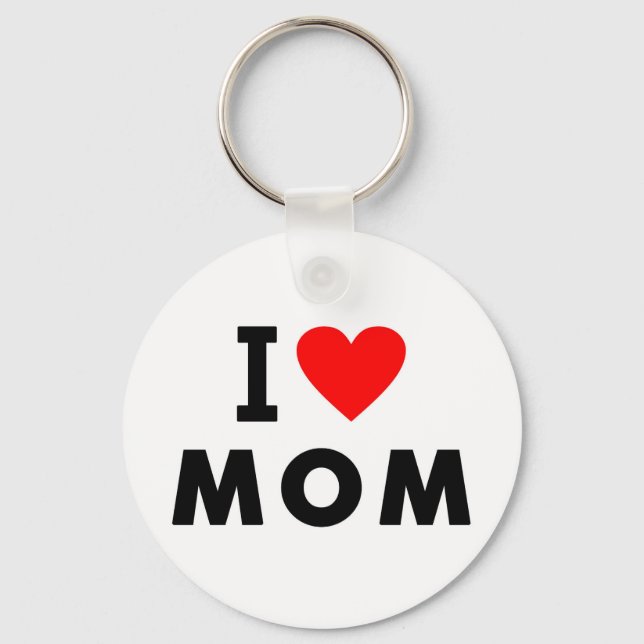 i love mom heart mommy text message mother symbol keychain (Front)