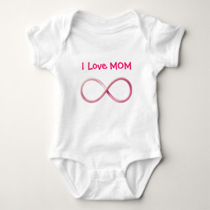 I Love Mom Infinity Funny Gifts Baby Bodysuit