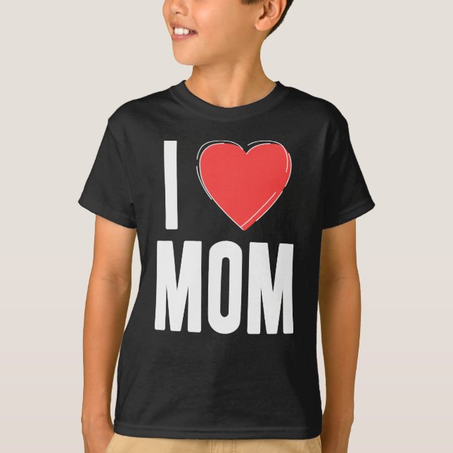 I Love MOM Kids Shirt – Cute & Simple Love for Mom (Front)