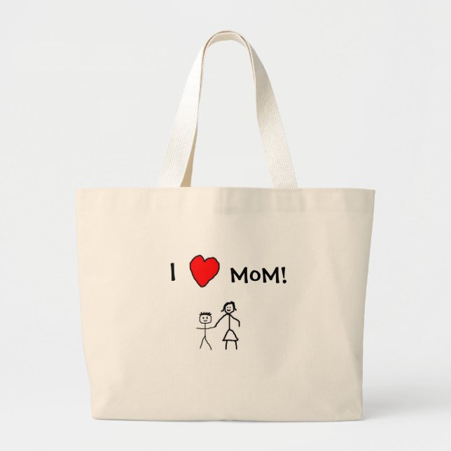 I love mom! large tote bag (Front)