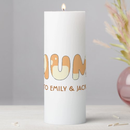 I love mom Mothers Day Pillar Candle