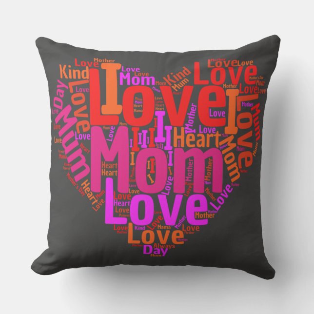 I love Mom | Mothers' Day Special Outdoor Pillow (Front)