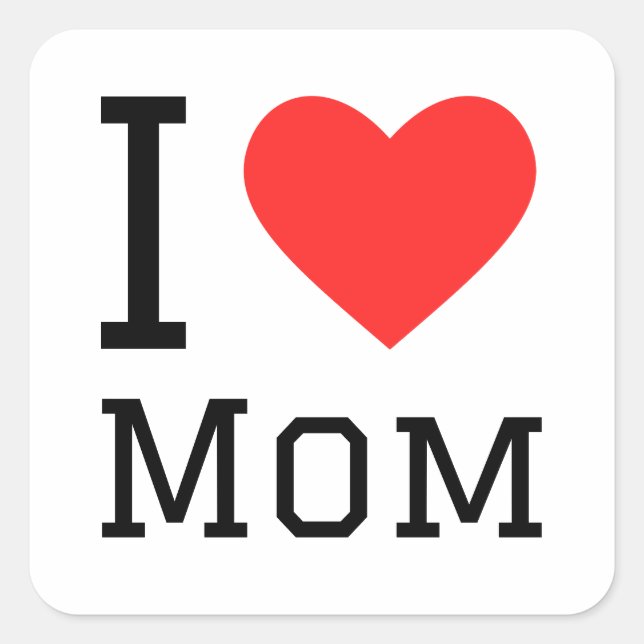 I love mom square sticker (Front)