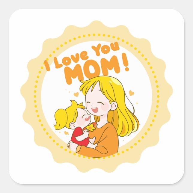 I love Mom Sticker (Front)
