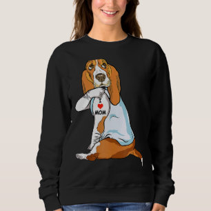 I Love Mom Tattoo Basset Hound Mom Dog Women 1 Sweatshirt
