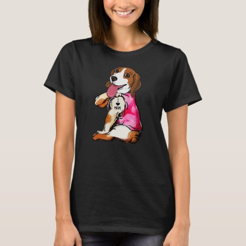 I Love Mom Tattoo Beagle Dog Lover Women Gifts T_Shirt