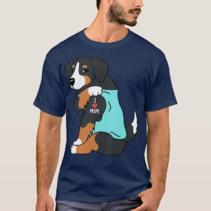I Love Mom Tattoo Bernese Mountain Dog Funny Day T-Shirt