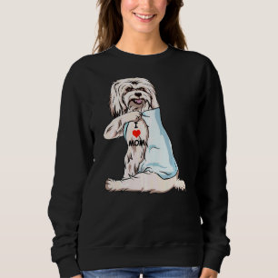 I Love Mom Tattoo Coton De Tulear Mom Dog Women Sweatshirt