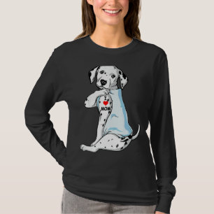 I Love Mom Tattoo Dalmatian Mom Dog  Women T-Shirt