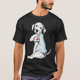I Love Mom Tattoo Dalmatian Mom Dog  Women T-Shirt