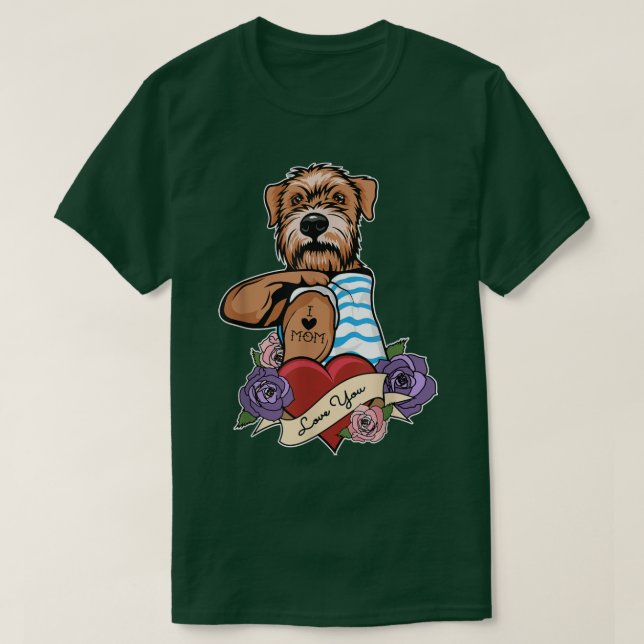 I Love Mom Tattoo Design I SoftCoated Wheaten Terr T-Shirt (Design Front)