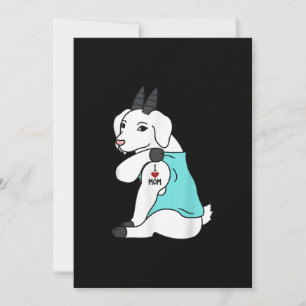 I Love Mom Tattoo Goat Funny Mors Day Pet Holiday Card