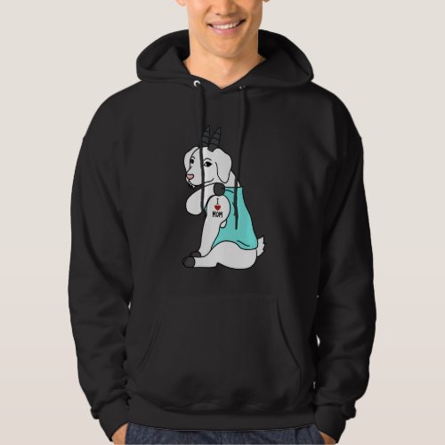 I Love Mom Tattoo Goat Funny Mother S Day Pet Hoodie