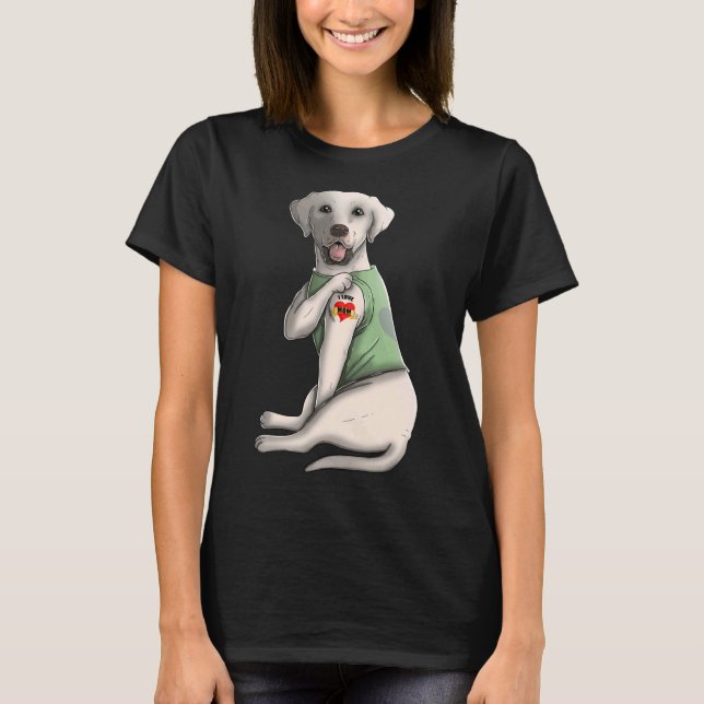 I Love Mom Tattoo Labrador Mom Mother S Day T-Shirt (Front)