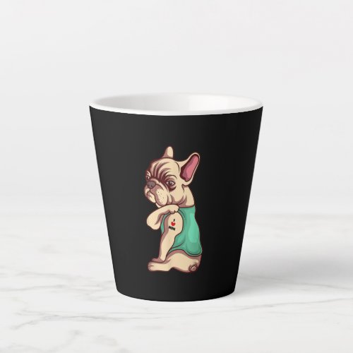 I Love Mom Tattoo Lover Funny French Bulldog Gift Latte Mug